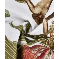 Baumwoll-Kissenhulle Monkey Mit Tropischem Print