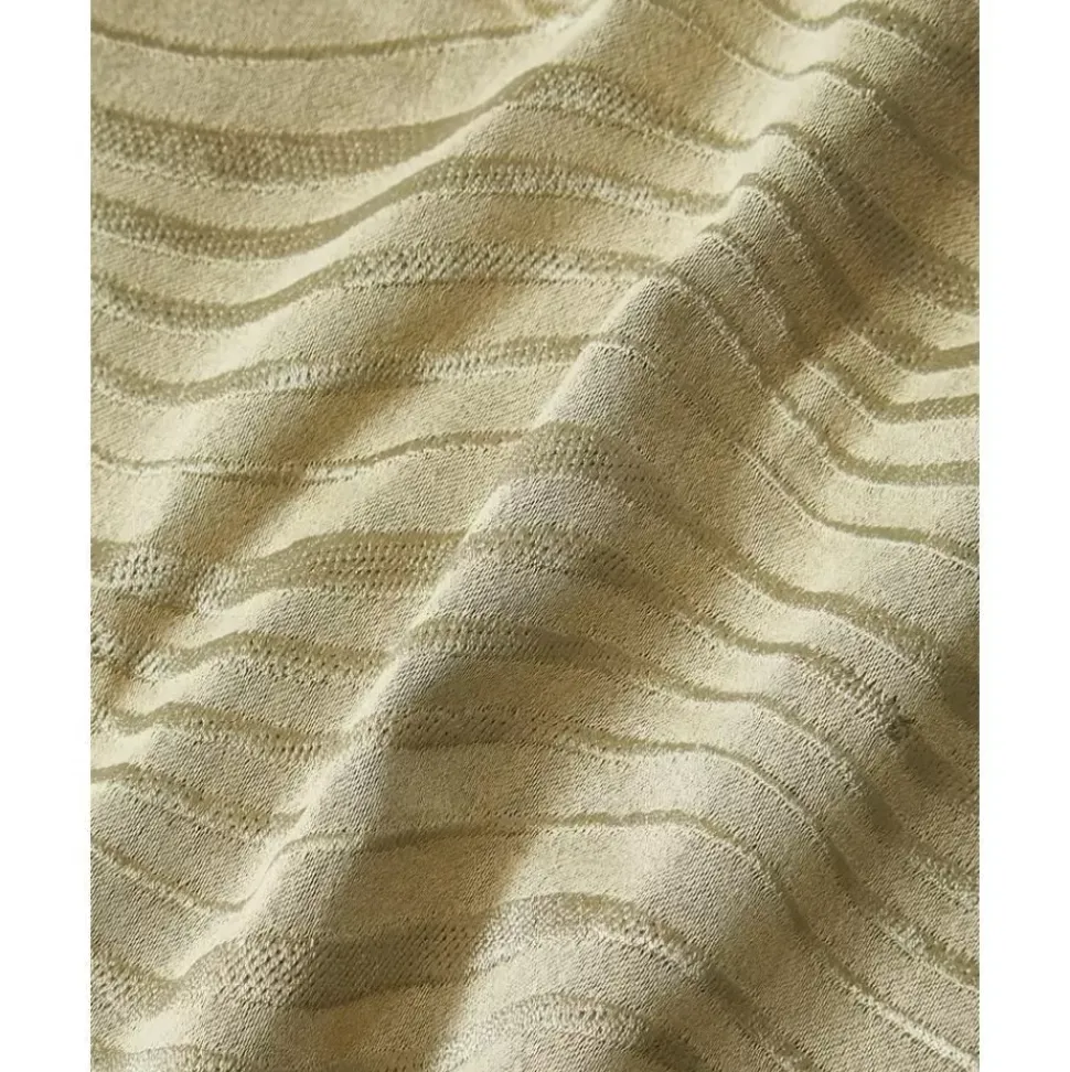 Baumwollsatin-Kissenhulle Nico Mit Besticktem Wellen-Muster