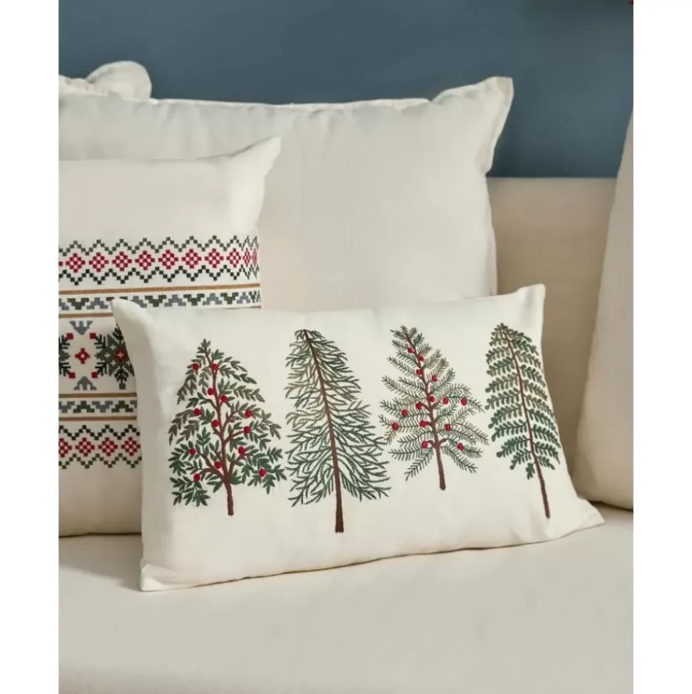 Bestickte Kissenhulle Fenna Mit Winterlichem Motiv
