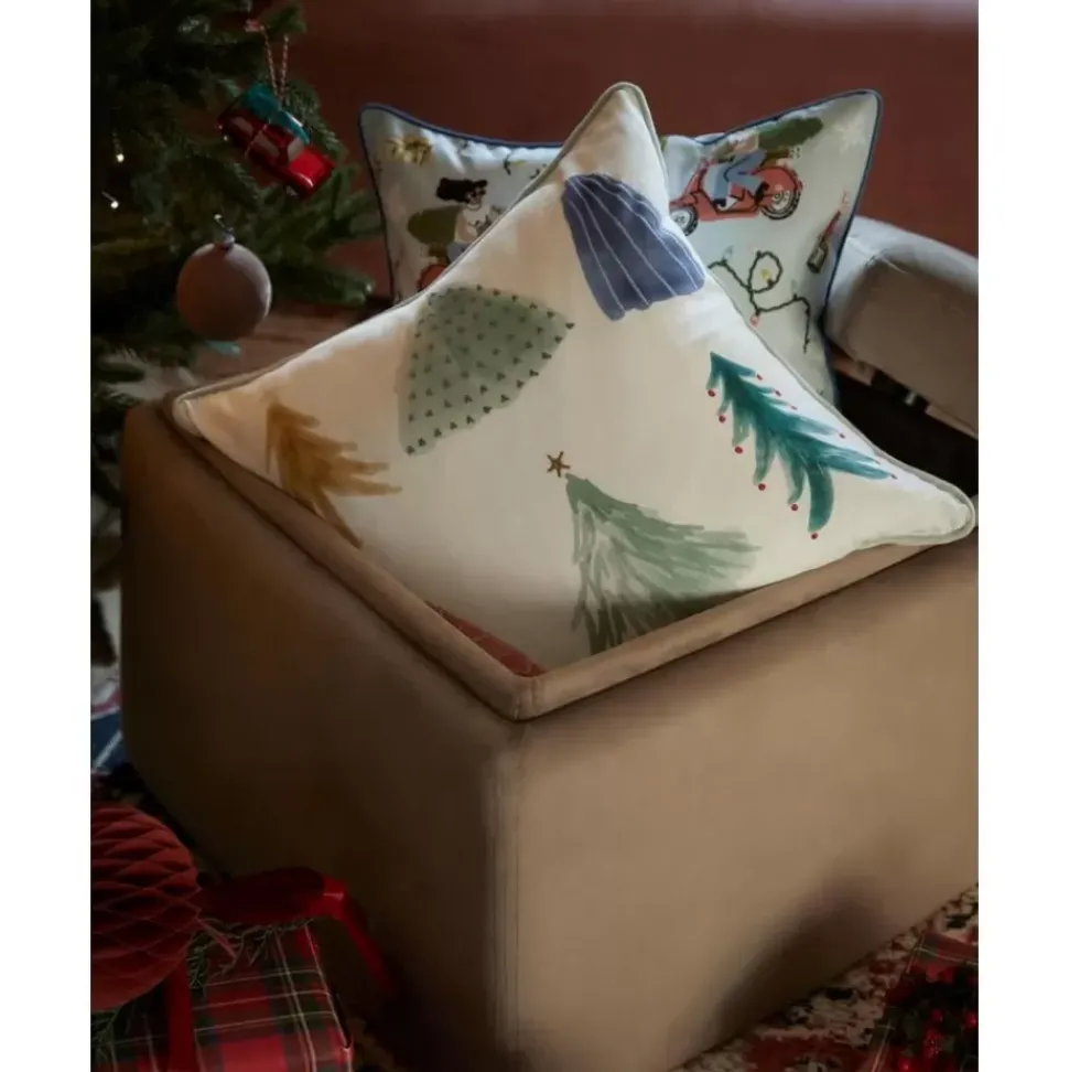 Bestickte Kissenhulle Festive Mit Weihnachtsbaum-Motiv