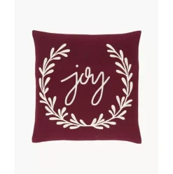 Bestickte Kissenhulle Joy In Rot