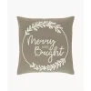 Bestickte Kissenhulle Merry And Bright