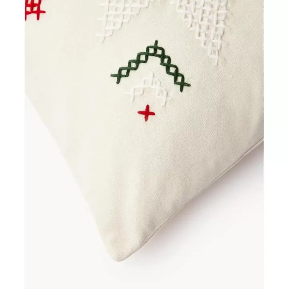 Bestickte Kissenhulle Rebeca Mit Weihnachtlichem Muster