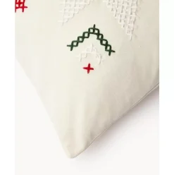 Bestickte Kissenhulle Rebeca Mit Weihnachtlichem Muster