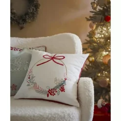 Bestickte Kissenhulle Tinsel Mit Weihnachtlichem Motiv