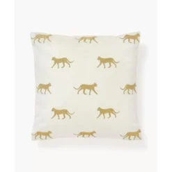 Bestickte Samt-Kissenhulle Cheetah