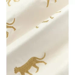 Bestickte Samt-Kissenhulle Cheetah