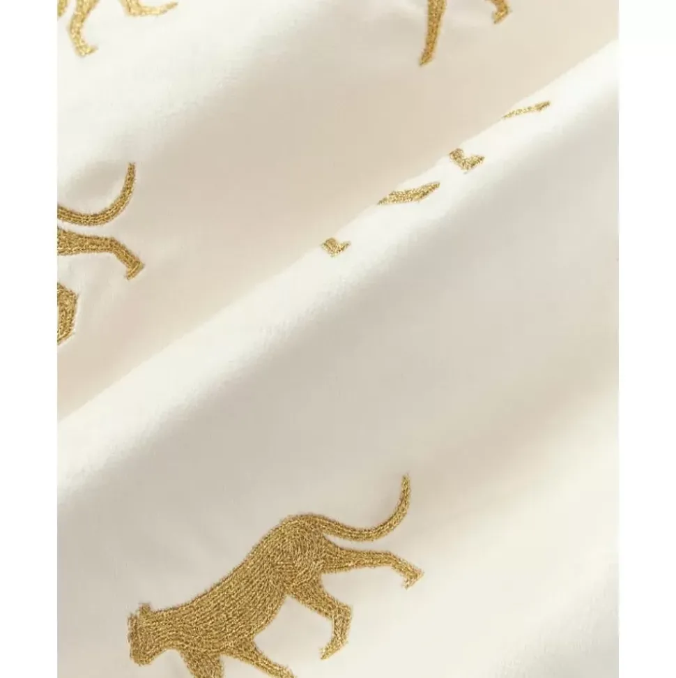 Bestickte Samt-Kissenhulle Cheetah