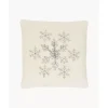 Bestickte Samt-Kissenhulle Snowflake Mit Kederumrandung
