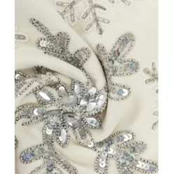 Bestickte Samt-Kissenhulle Snowflake Mit Kederumrandung