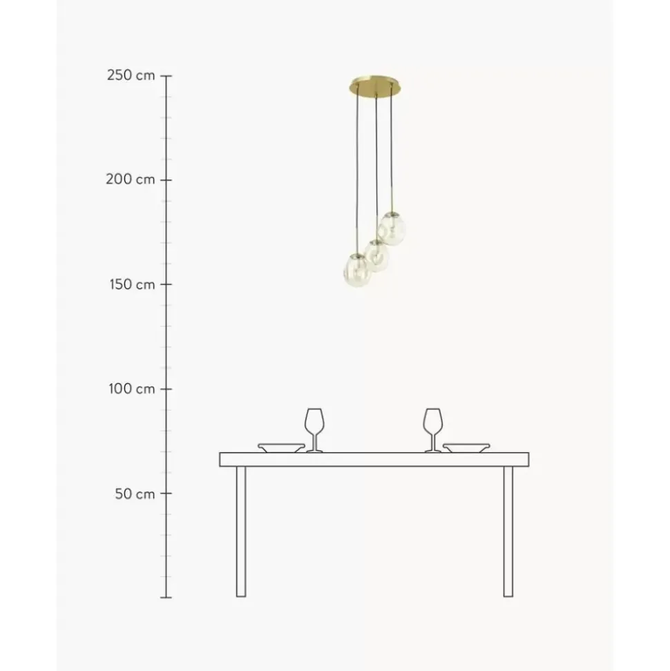 Cluster-Pendelleuchte Amora Aus Glas