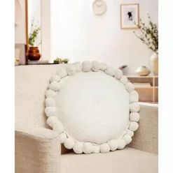 Dekokissen Deva Mit Pompoms, Mit Inlett
