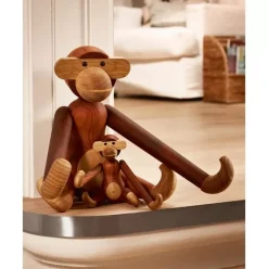 Designer-Deko-Objekt Monkey Aus Teakholz, H 19 Cm