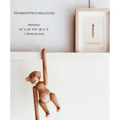 Designer-Deko-Objekt Monkey Aus Teakholz, H 10 Cm