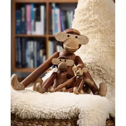 Designer-Deko-Objekt Monkey Aus Teakholz, H 10 Cm