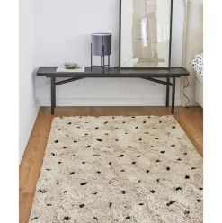 Flauschiger Hochflor-Teppich Ayana, Gepunktet