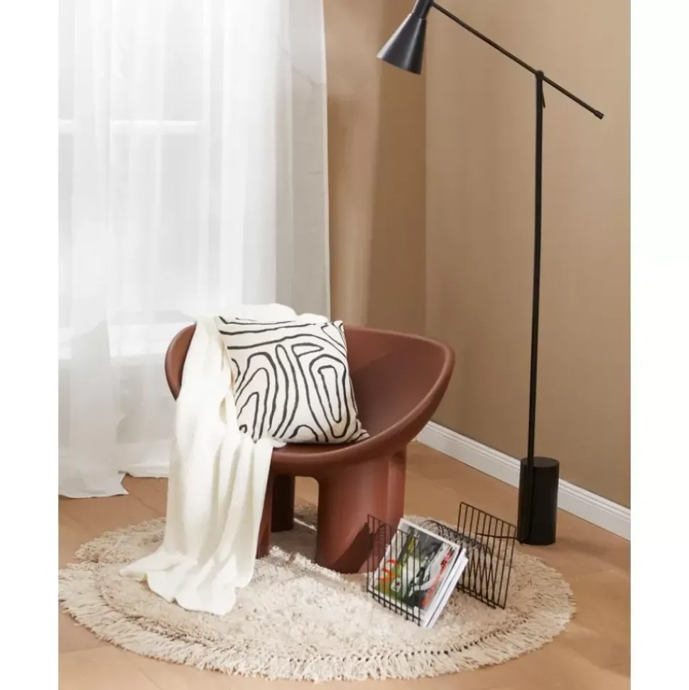 Flauschiger Runder Hochflor-Teppich Dreamy Mit Fransen