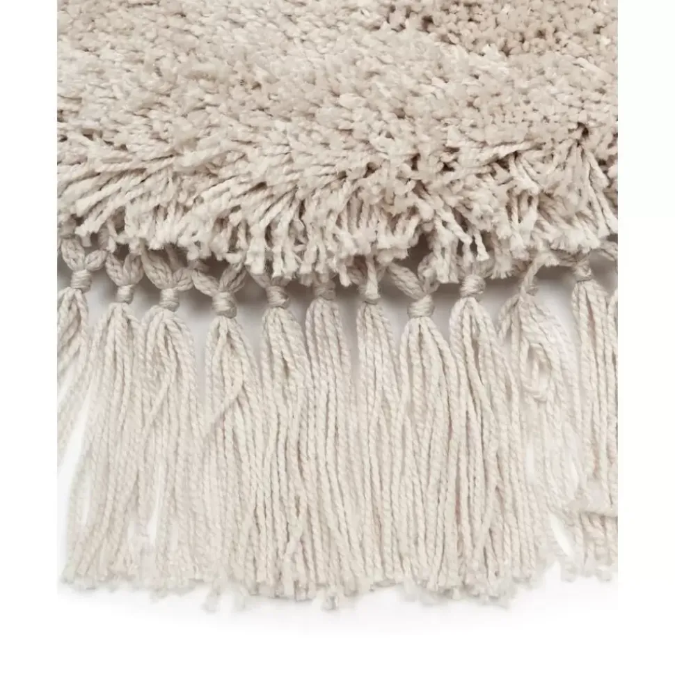 Flauschiger Runder Hochflor-Teppich Dreamy Mit Fransen