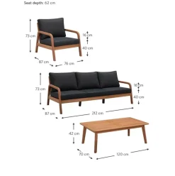 Garten-Lounge-Set Bergen Aus Eukalyptusholz, 4-Tlg.