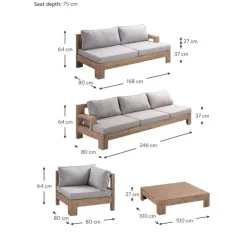 Garten-Lounge-Set Joshua Aus Akazienholz, 4-Tlg.