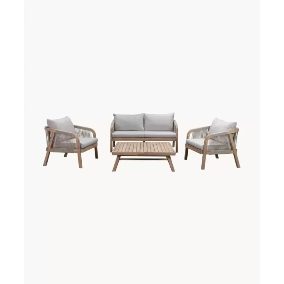 Garten-Lounge-Set Lu Aus Akazienholz, 4-Tlg.