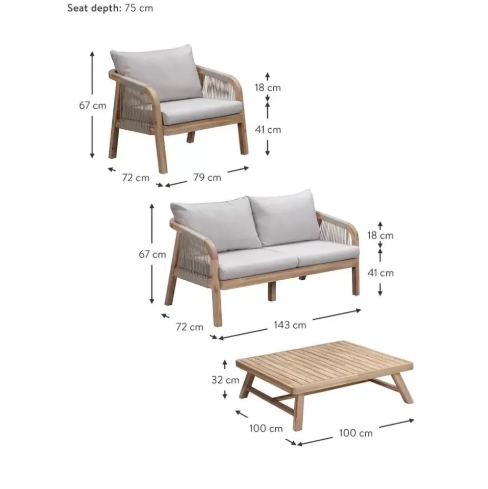 Garten-Lounge-Set Lu Aus Akazienholz, 4-Tlg.