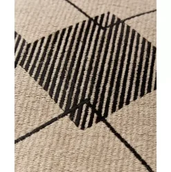 Gemusterte Jute-Kissenhulle Lubna Mit Stickerei