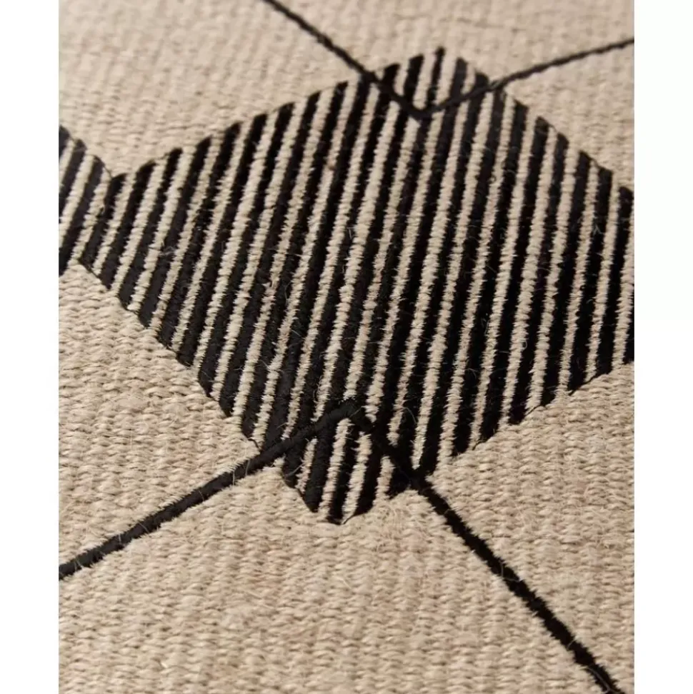 Gemusterte Jute-Kissenhulle Lubna Mit Stickerei