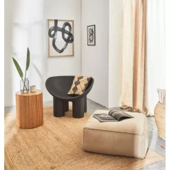 Gemusterte Jute-Kissenhulle Lubna Mit Stickerei