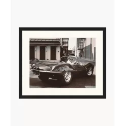 Gerahmte Fotografie Steve Mcqueen In His Jaguar, Handgefertigt