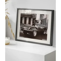 Gerahmte Fotografie Steve Mcqueen In His Jaguar, Handgefertigt