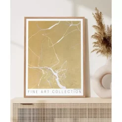 Gerahmter Digitaldruck Gold Marble