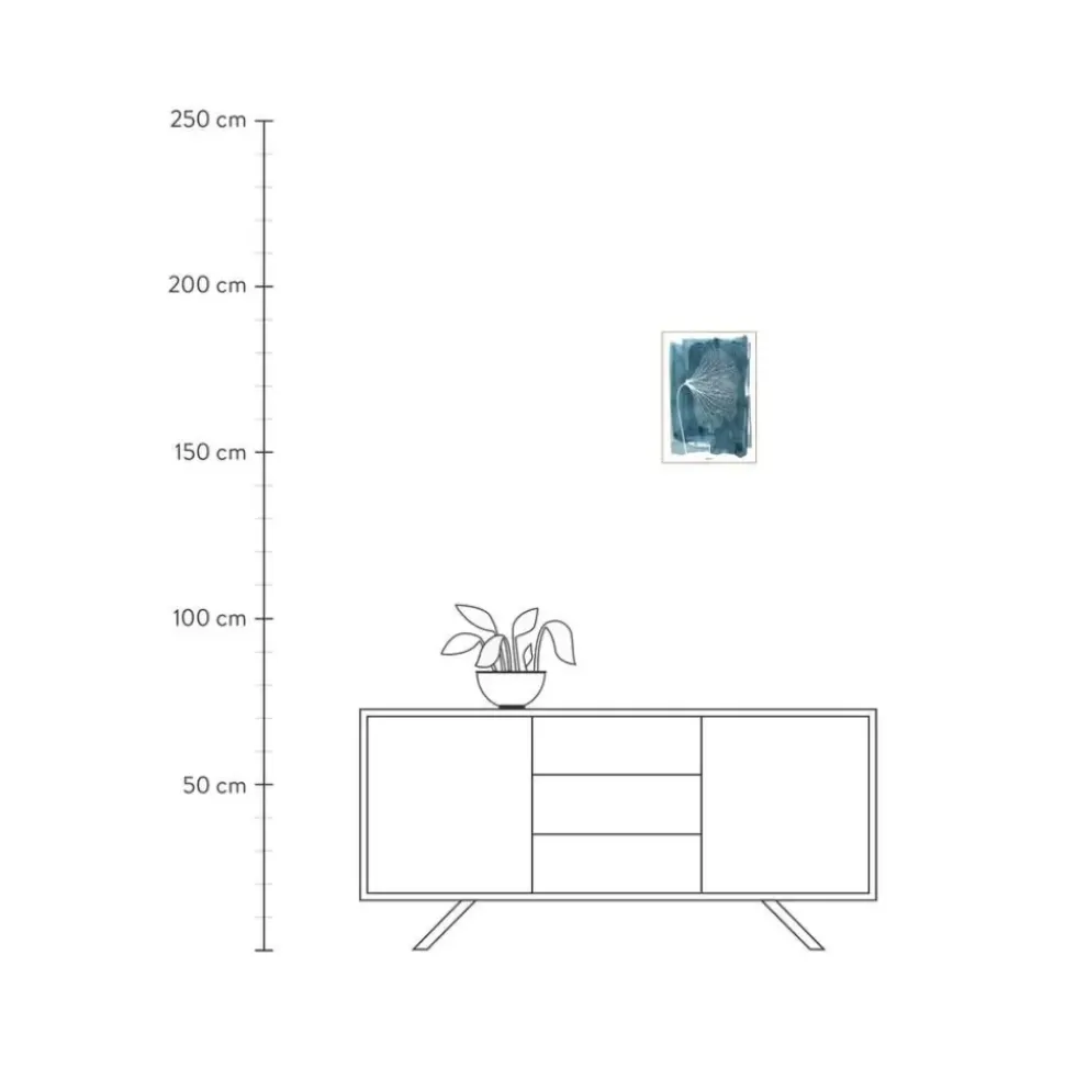 Gerahmter Digitaldruck White Ginko