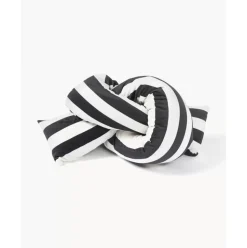 Gestreiftes Samt-Dekokissen Knot, Mit Inlett
