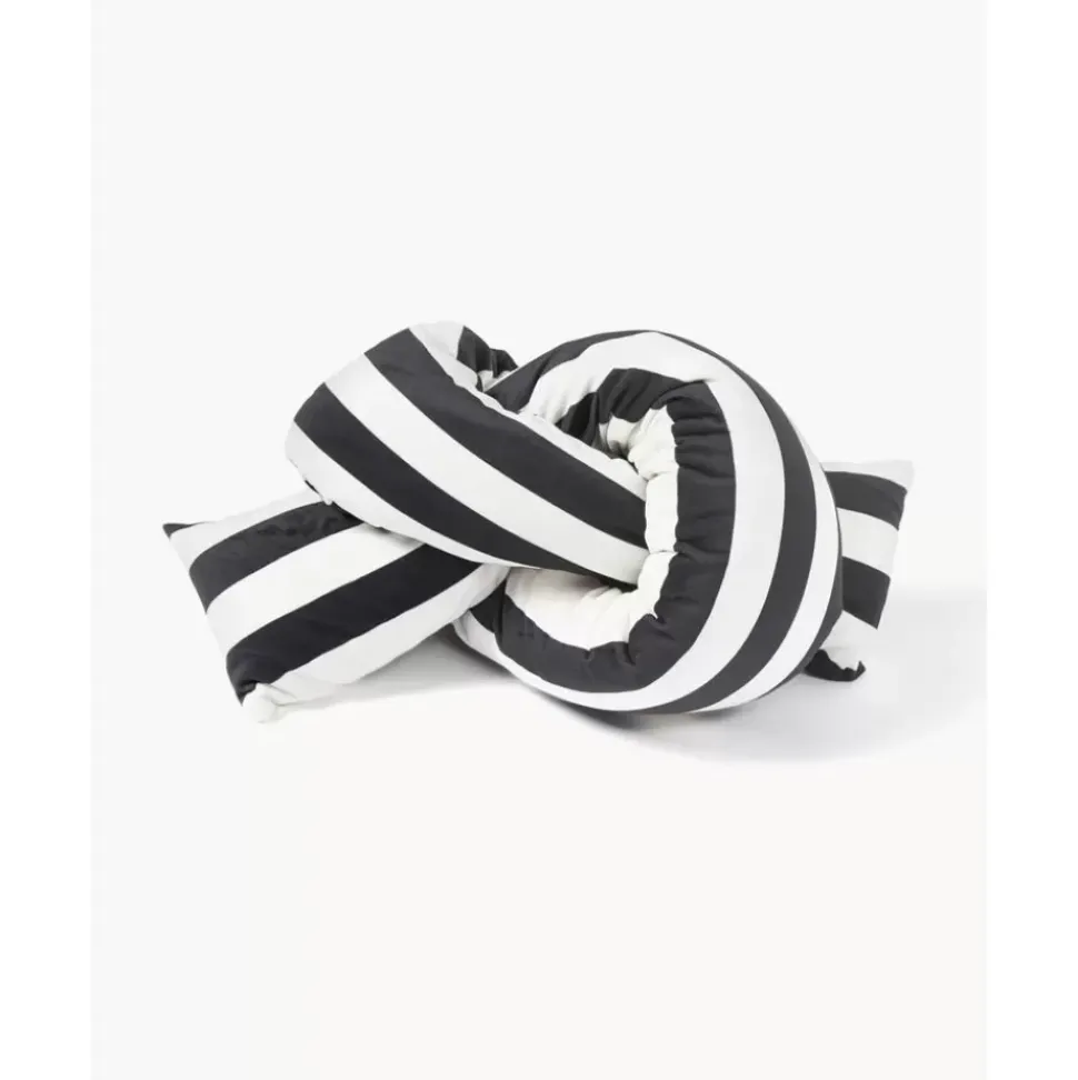 Gestreiftes Samt-Dekokissen Knot, Mit Inlett