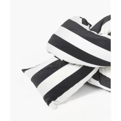 Gestreiftes Samt-Dekokissen Knot, Mit Inlett