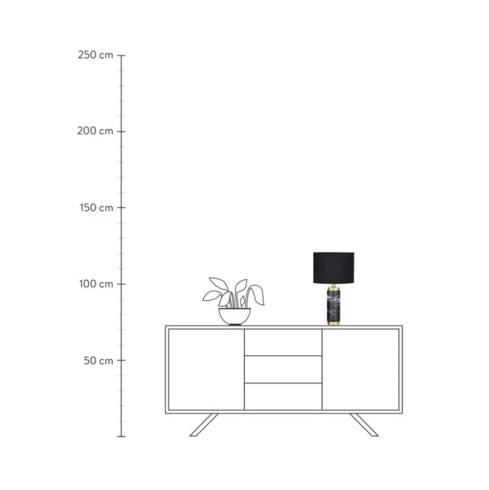 Glam-Tischlampe Miranda Mit Marmorfus