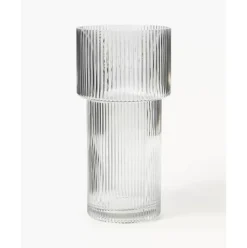 Glas-Vase Lija Mit Geriffelter Oberflache