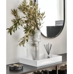 Glas-Vase Lija Mit Geriffelter Oberflache