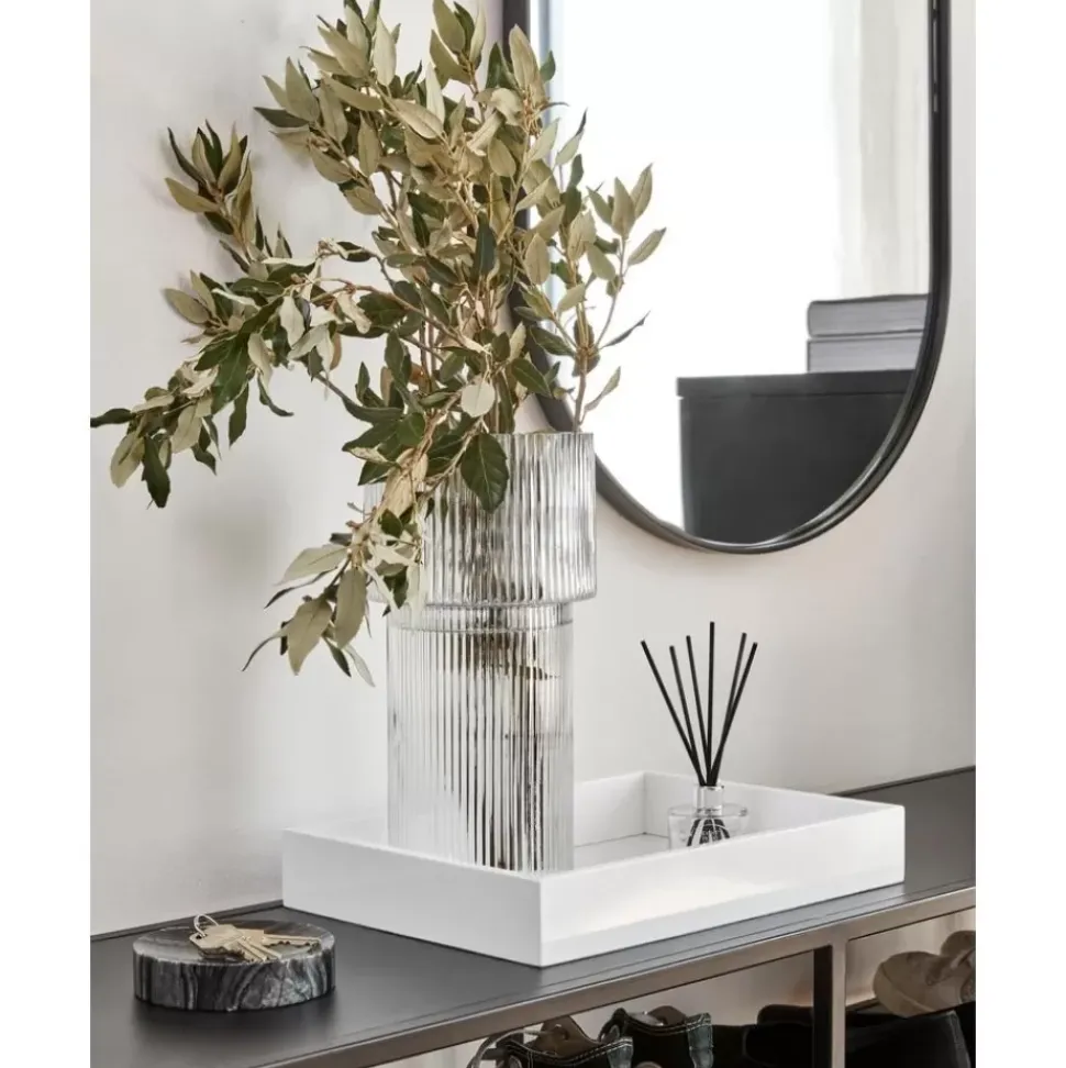 Glas-Vase Lija Mit Geriffelter Oberflache