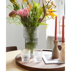 Glas-Vase Lija Mit Geriffelter Oberflache
