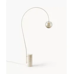 Grose Bogenlampe Cora Mit Travertin-Fus