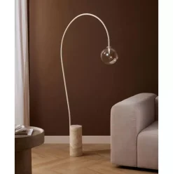 Grose Bogenlampe Cora Mit Travertin-Fus