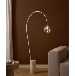 Grose Bogenlampe Cora Mit Travertin-Fus