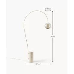 Grose Bogenlampe Cora Mit Travertin-Fus