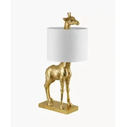 Grose Design Tischlampe Epigaea Mit Leinenschirm