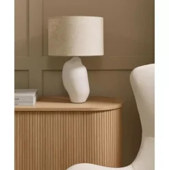 Grose Keramik-Tischlampe Colett In Organischer Form