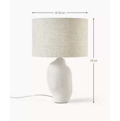 Grose Keramik-Tischlampe Colett In Organischer Form