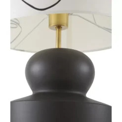 Grose Keramik-Tischlampe Georgina Mit One-Line-Drawing