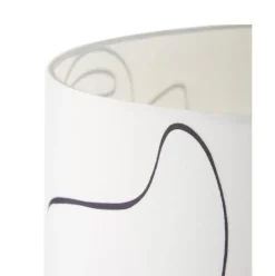 Grose Keramik-Tischlampe Georgina Mit One-Line-Drawing